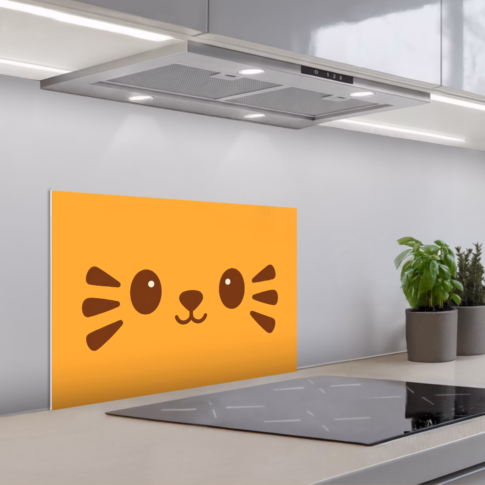 Paraschizzi cucina - Gatto - Semplicistico - Arancione - Allegro — 1