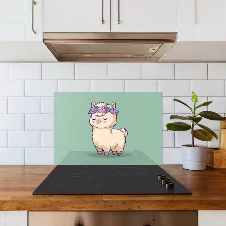Paraschizzi cucina - Alpaca - Verde - Diadema di fiori — 3