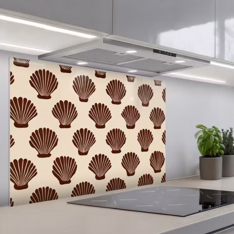 Paraschizzi cucina - Conchiglie - Marrone - Modello — 1