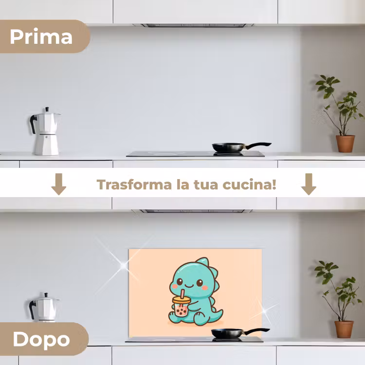 Paraschizzi cucina - Dino - Boba - kawaii - Arancione — 7