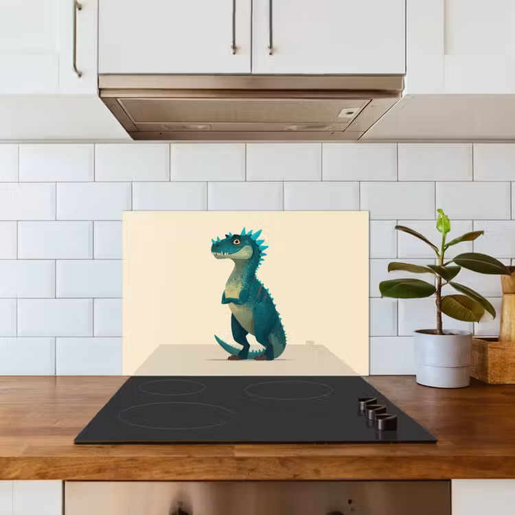 Paraschizzi cucina - Dinosauro - Turchese - Spine — 3