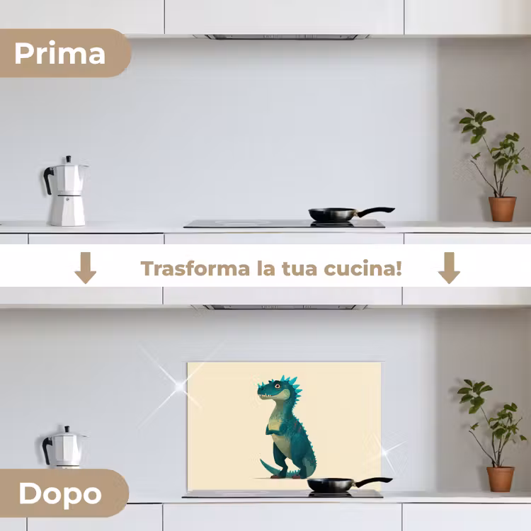 Paraschizzi cucina - Dinosauro - Turchese - Spine — 7