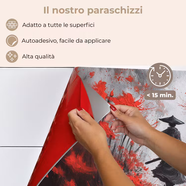 Paraschizzi cucina - Fiori rossi - nebbia - Uomo — 4