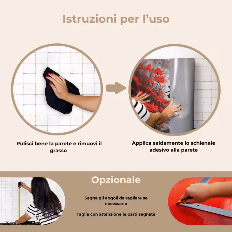 Paraschizzi cucina - Fiori rossi - nebbia - Uomo — 6
