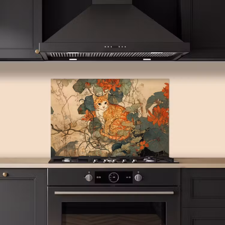 Paraschizzi cucina - Gatto - Ornamentale - Fiori — 5