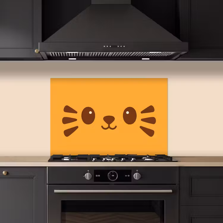 Paraschizzi cucina - Gatto - Semplicistico - Arancione - Allegro — 5