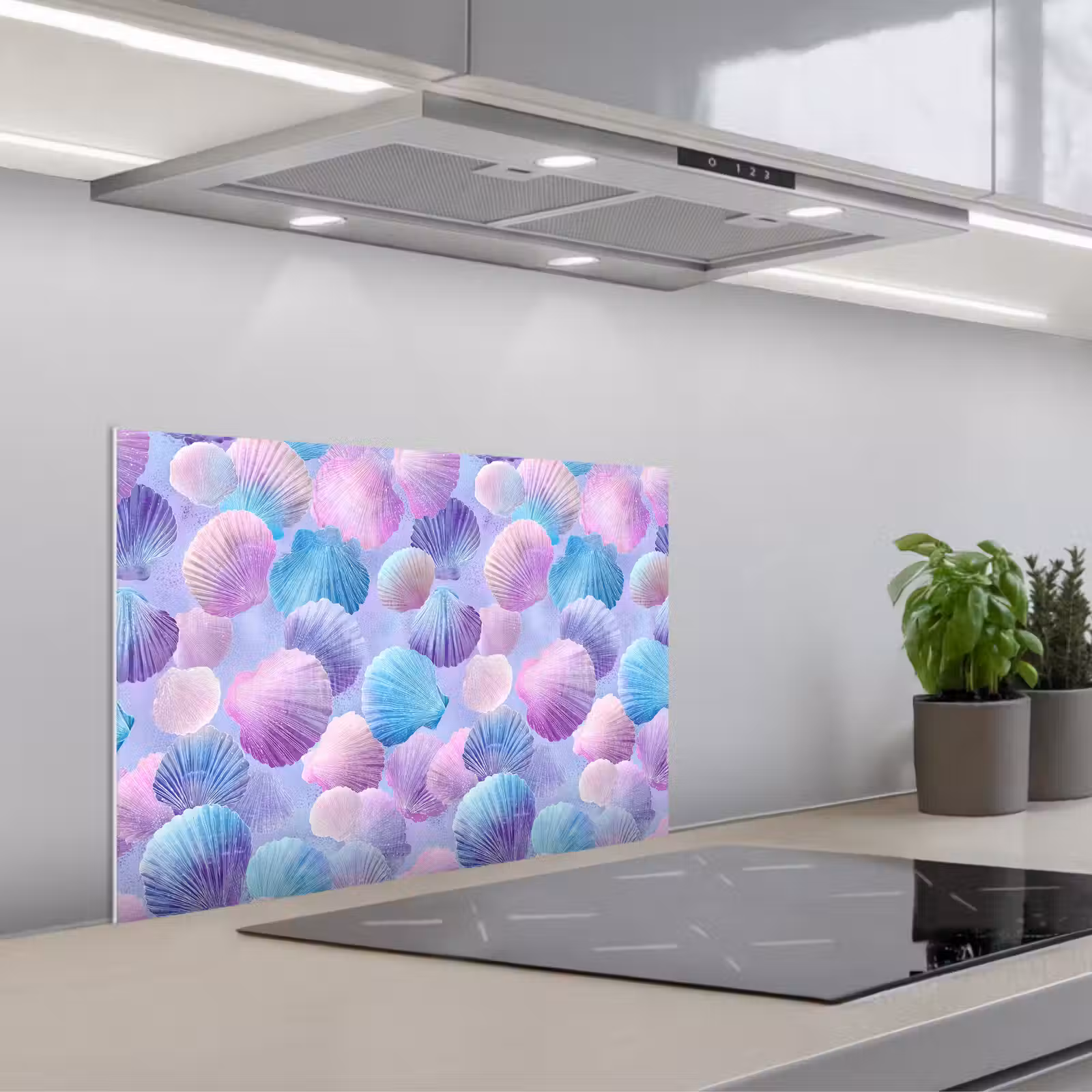 Paraschizzi cucina - Conchiglie - Viola - Blu - Motivo — 1
