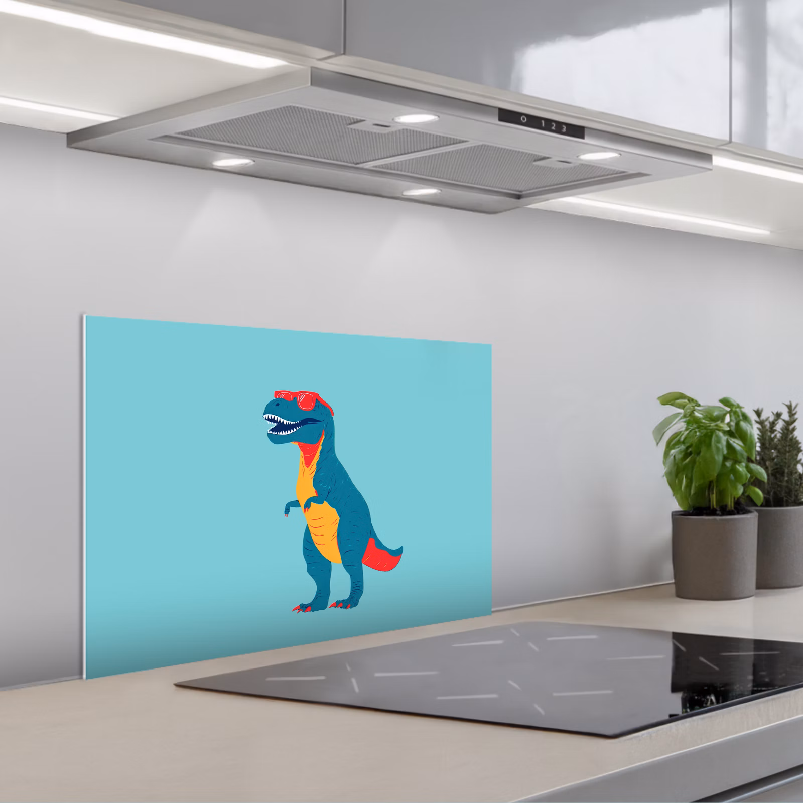 Paraschizzi cucina - Dinosauro - Blu - Occhiali da sole — 1