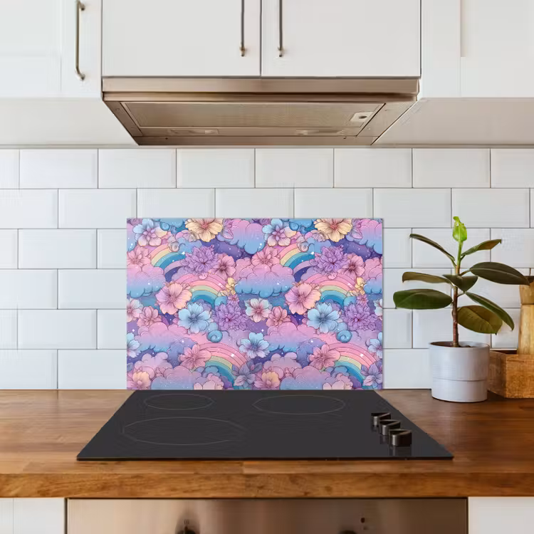 Paraschizzi cucina - Arcobaleni - Fiori - Colori - Nuvole — 3