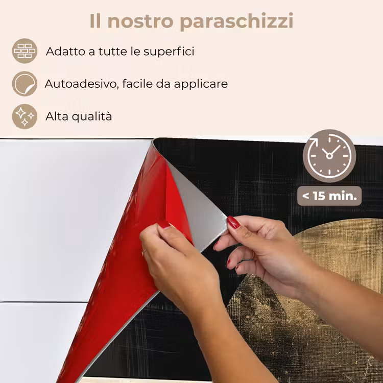 Paraschizzi cucina - Astratto - Cerchi - Nero - Oro — 4