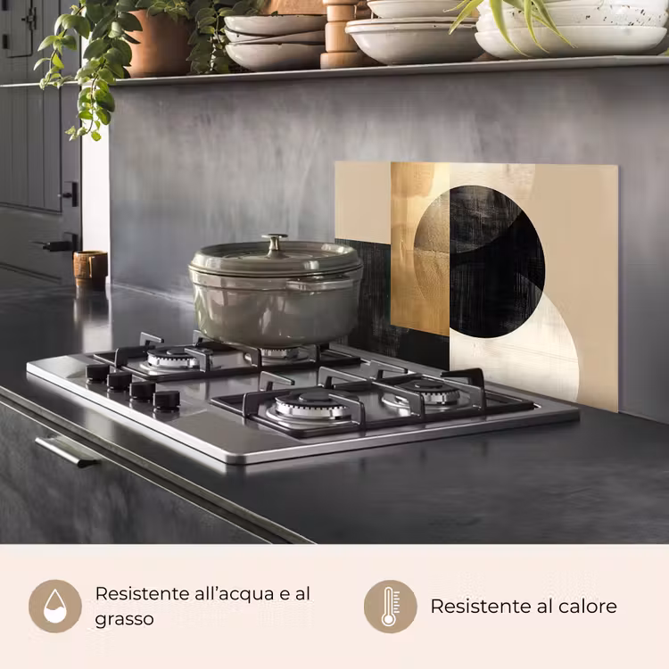 Paraschizzi cucina - Astratto - Oro - Nero - Arte — 2