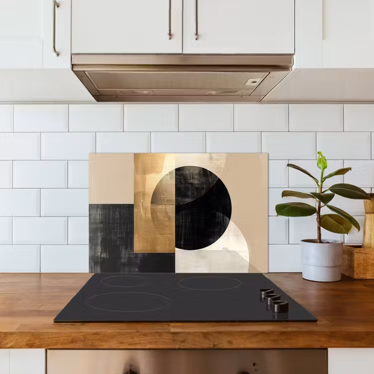 Paraschizzi cucina - Astratto - Oro - Nero - Arte — 3