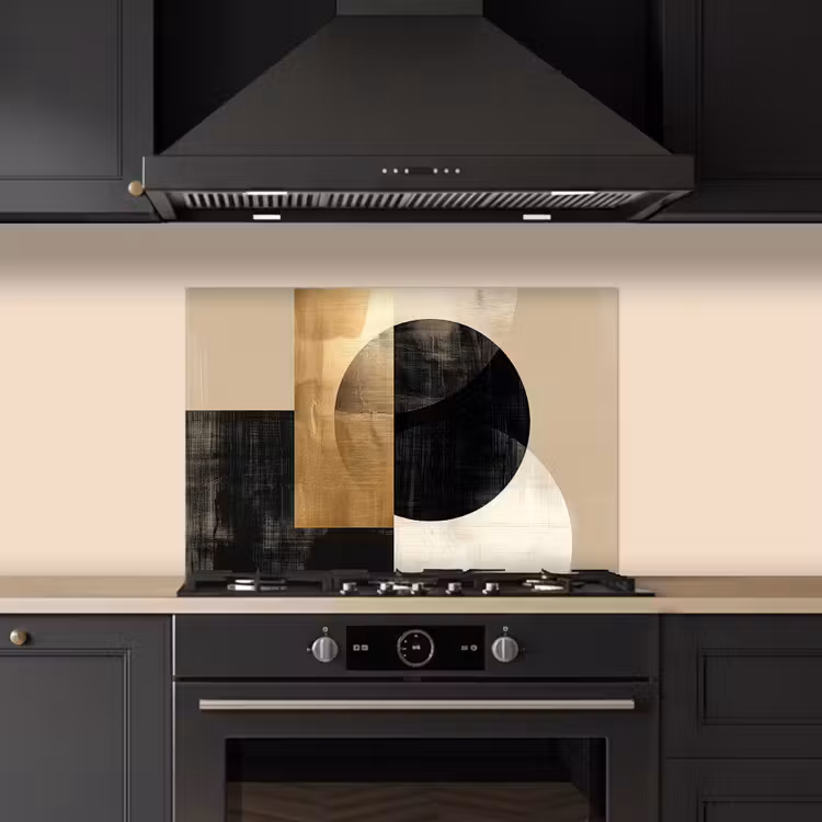 Paraschizzi cucina - Astratto - Oro - Nero - Arte — 5
