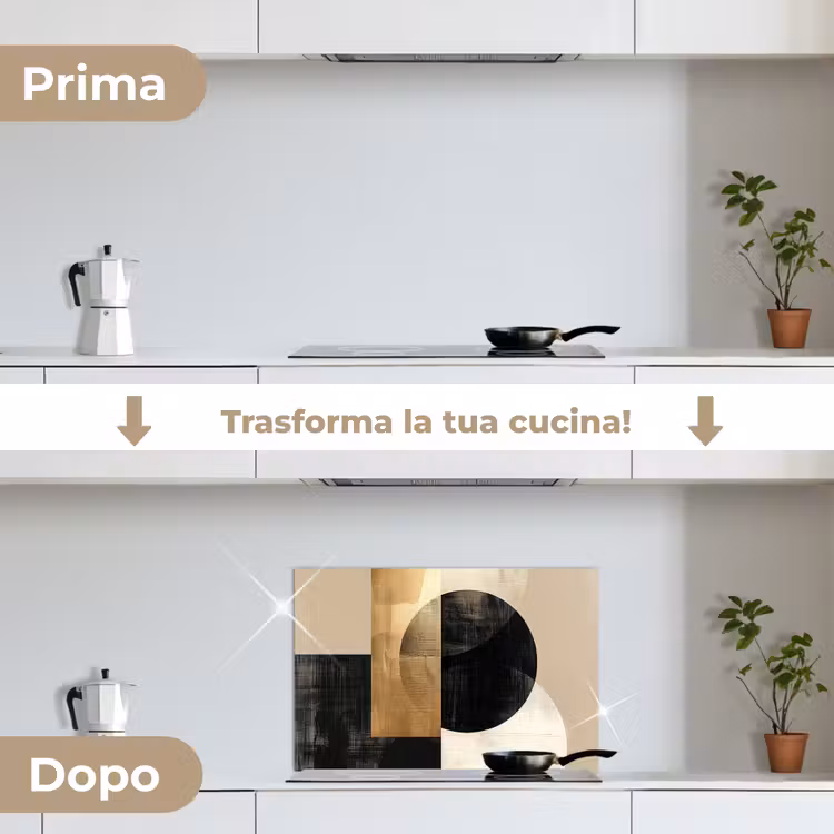 Paraschizzi cucina - Astratto - Oro - Nero - Arte — 7