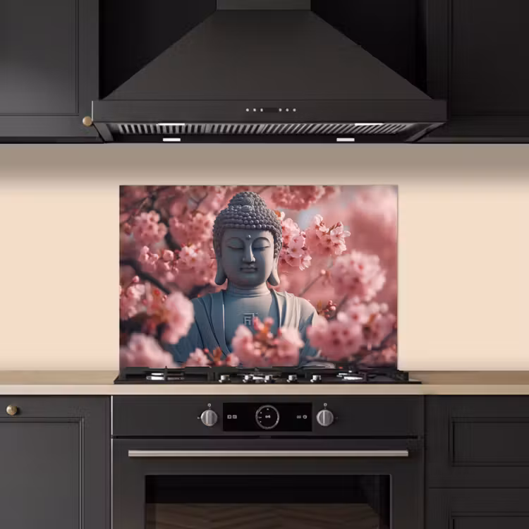 Paraschizzi cucina - Buddha - Immagine - Sakura - Buddha - Fiori di ciliegio — 5