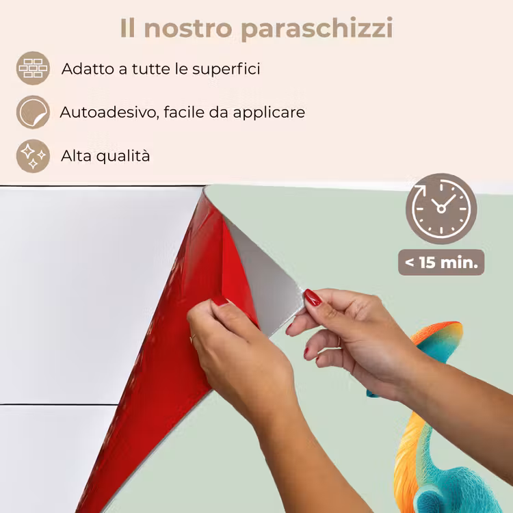 Paraschizzi cucina - Coda - Dino - Minimalista - Blu — 4