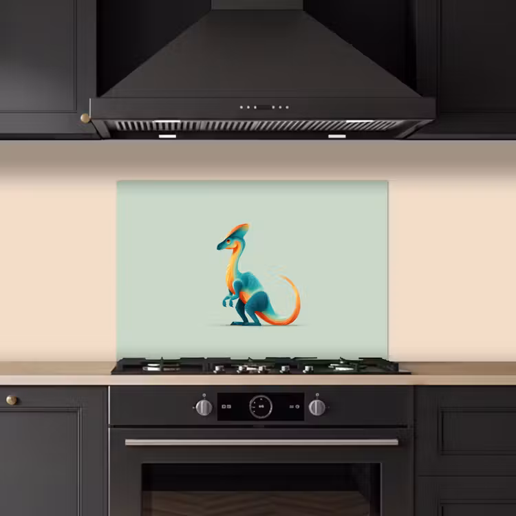 Paraschizzi cucina - Coda - Dino - Minimalista - Blu — 5