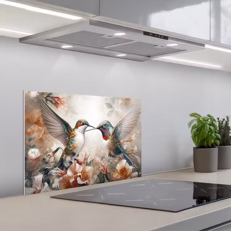 Paraschizzi cucina - Colibrì - Uccelli - Fiori - Natura — 1