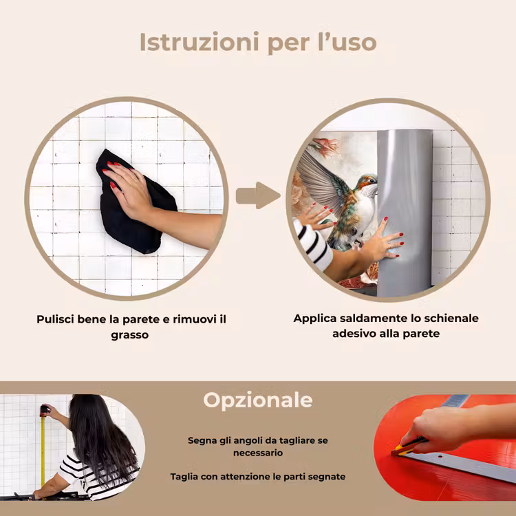 Paraschizzi cucina - Colibrì - Uccelli - Fiori - Natura — 6