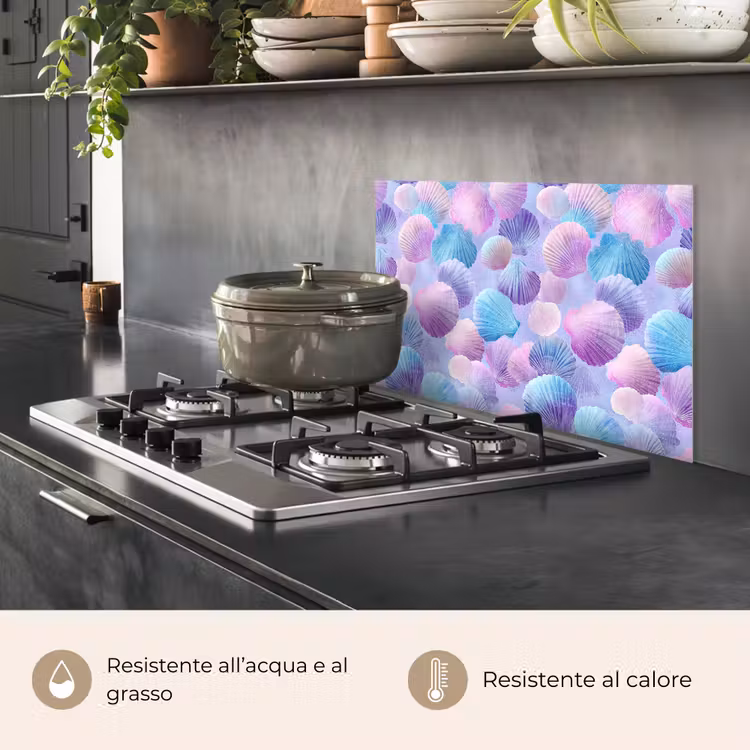 Paraschizzi cucina - Conchiglie - Viola - Blu - Motivo — 2