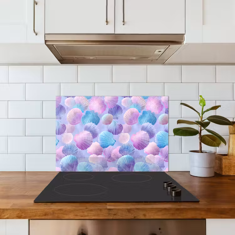 Paraschizzi cucina - Conchiglie - Viola - Blu - Motivo — 3