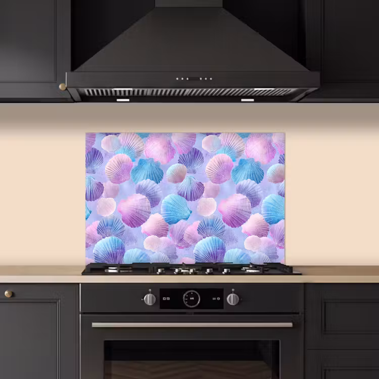 Paraschizzi cucina - Conchiglie - Viola - Blu - Motivo — 5