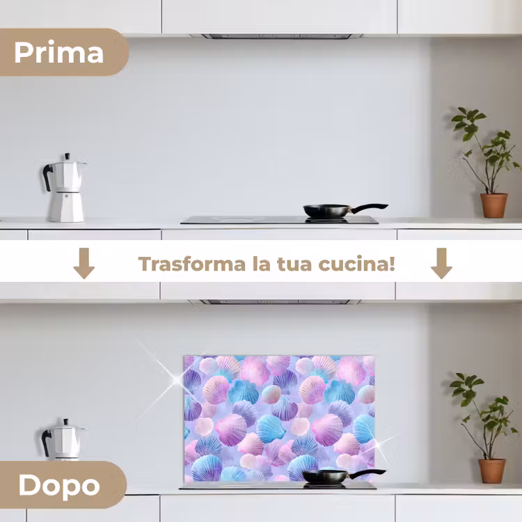 Paraschizzi cucina - Conchiglie - Viola - Blu - Motivo — 7