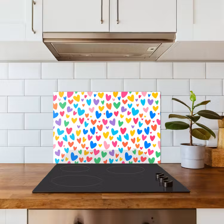 Paraschizzi cucina - Cuori - Colorati - Motivi - Vivaci — 3
