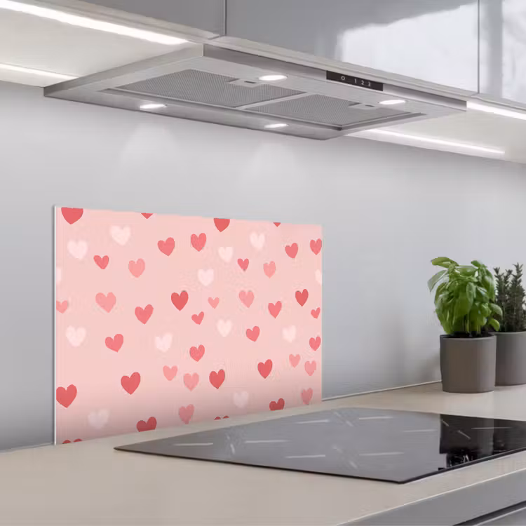 Paraschizzi cucina - Cuori - Motivo - Rosa — 1