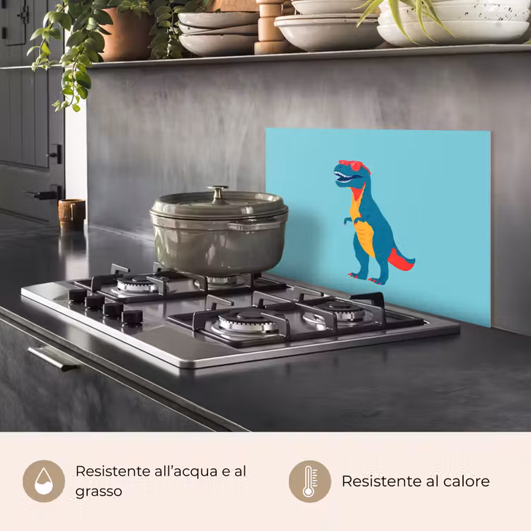 Paraschizzi cucina - Dinosauro - Blu - Occhiali da sole — 2