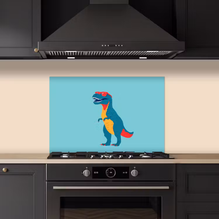 Paraschizzi cucina - Dinosauro - Blu - Occhiali da sole — 5