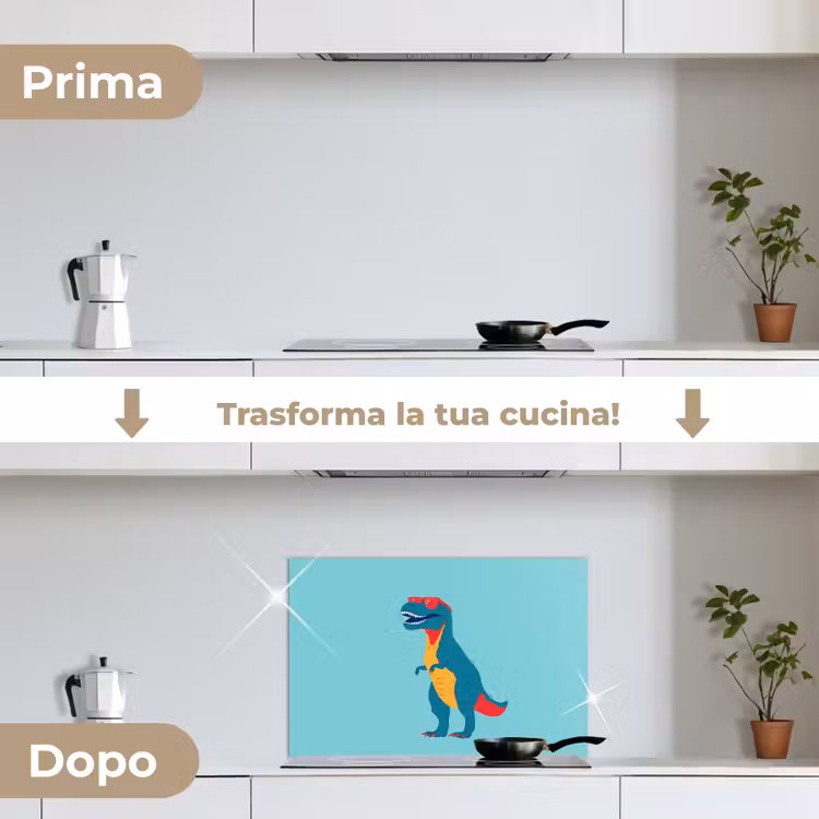 Paraschizzi cucina - Dinosauro - Blu - Occhiali da sole — 7