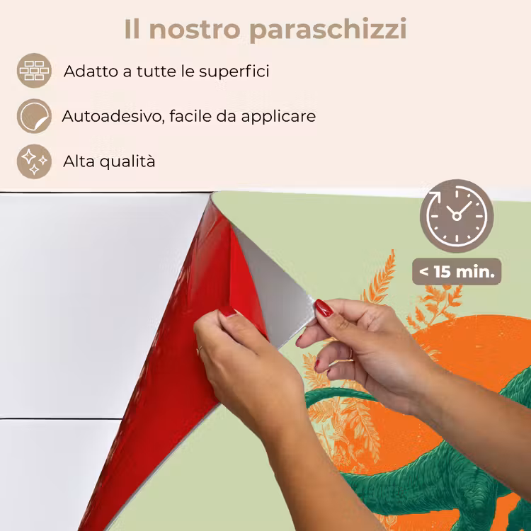 Paraschizzi cucina - Dinosauro - Verde - Piante - Cerchio — 4