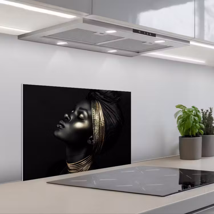 Paraschizzi cucina - Donna - Nero - Oro - Gioielli — 1