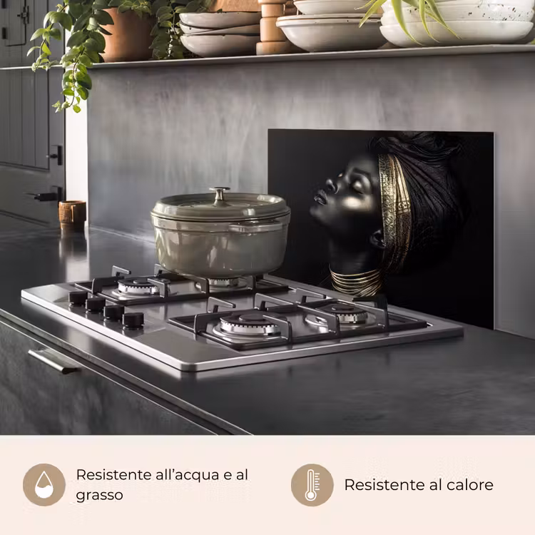 Paraschizzi cucina - Donna - Nero - Oro - Gioielli — 2