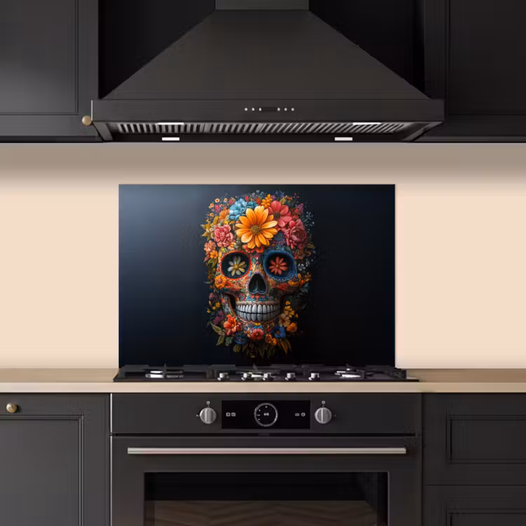 Paraschizzi cucina - Fiori - Colorati - Teschio — 5