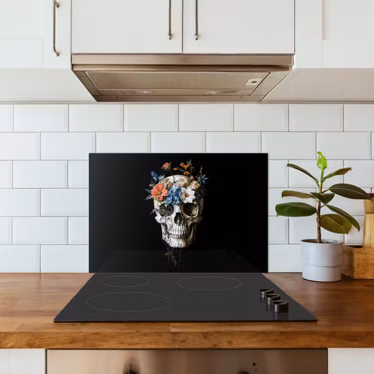 Paraschizzi cucina - Fiori - Teschio - Colorato — 3