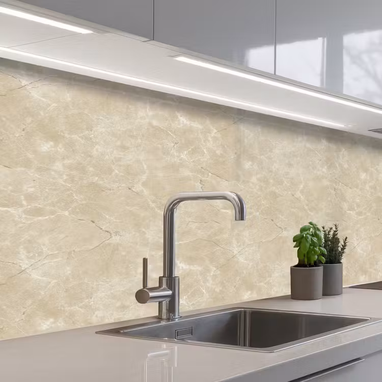 Schienale cucina - Beige chiaro - Marmo - Venature di diffusione — 2