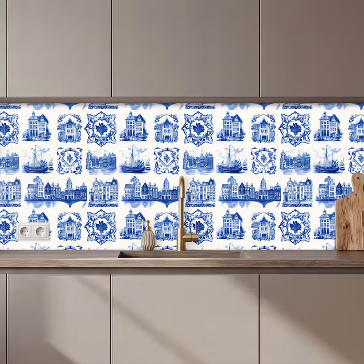Schienale cucina - Case - Navi - Blu — 1