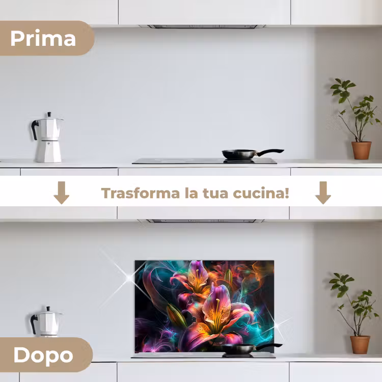 Paraschizzi cucina - Colorato - Fiori - Nero — 7