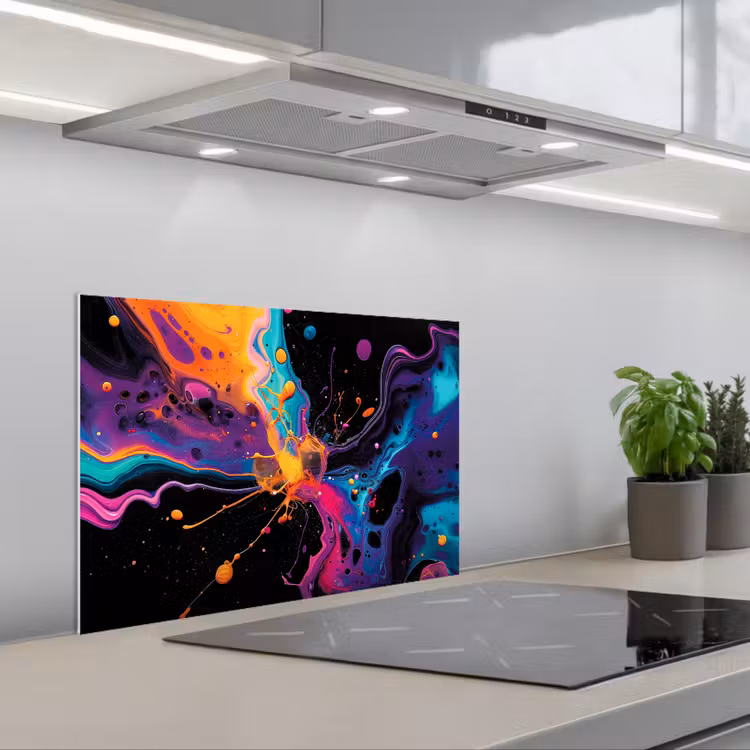 Paraschizzi cucina - Colorato - Vernice - Nero — 1