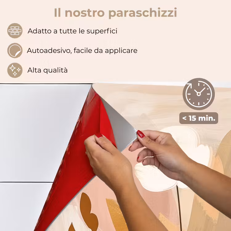 Paraschizzi cucina - Fiori - Astratto - Beige - Arte — 4