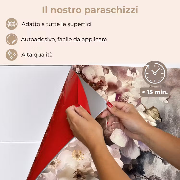 Paraschizzi cucina - Fiori - Cemento - Grigio - Flora — 4