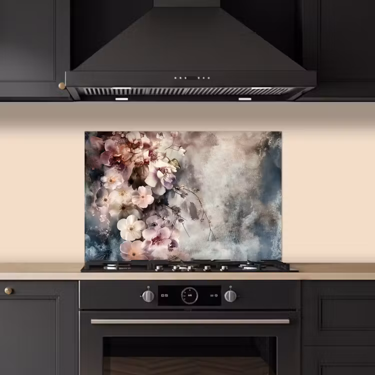 Paraschizzi cucina - Fiori - Cemento - Grigio - Flora — 5