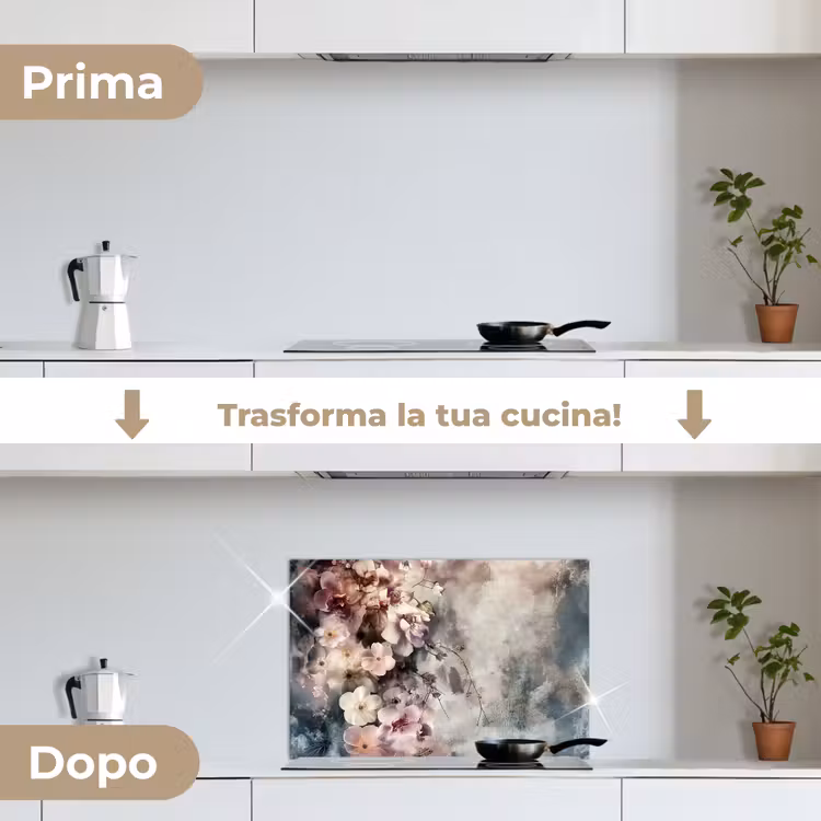Paraschizzi cucina - Fiori - Cemento - Grigio - Flora — 7