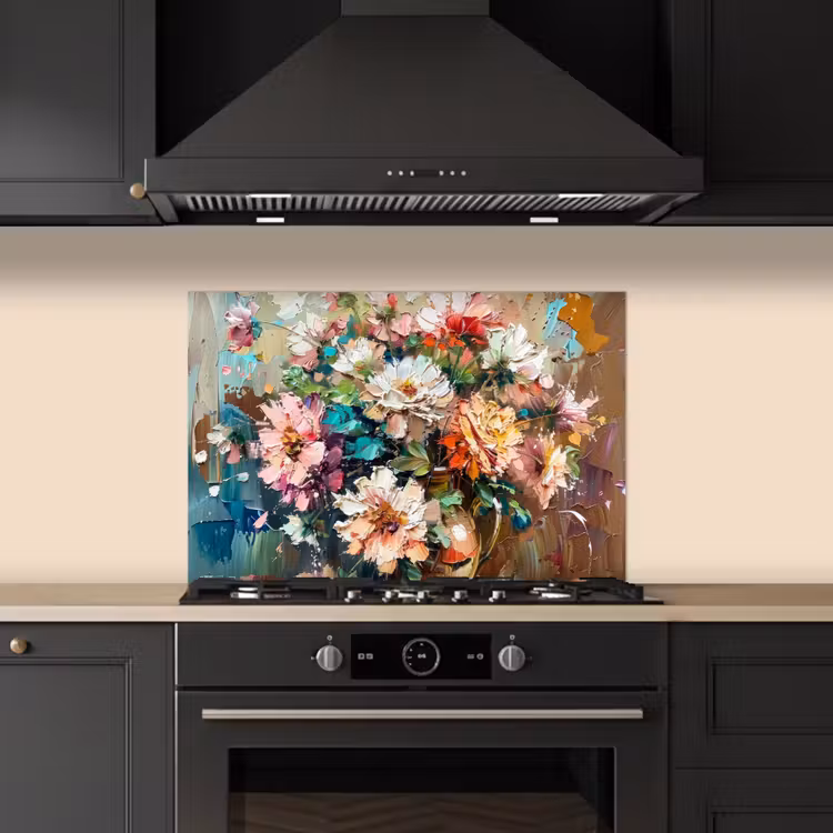 Paraschizzi cucina - Fiori - Pittura - Colori - Acquerello — 5