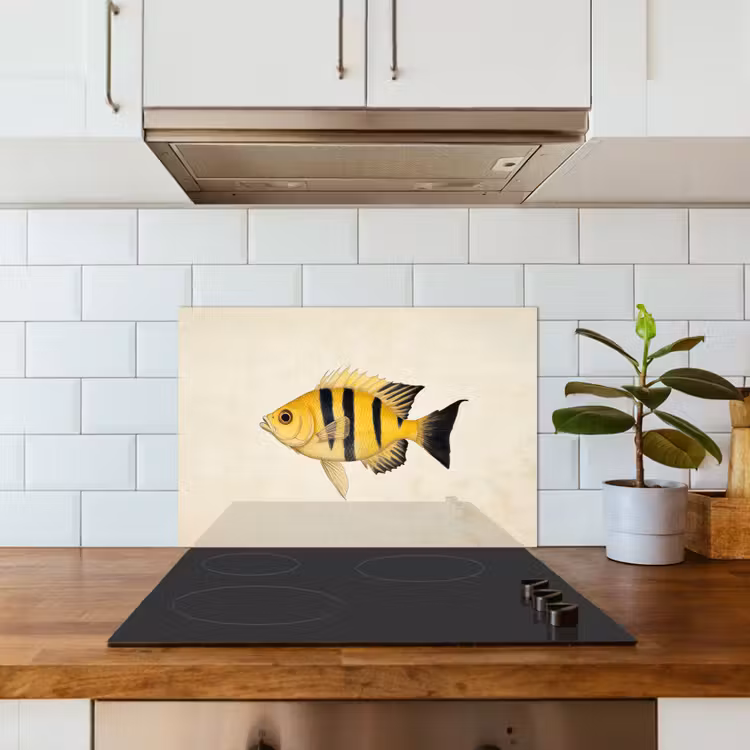 Paraschizzi cucina - Giallo - Pesce - Strisce - Tropicale — 3