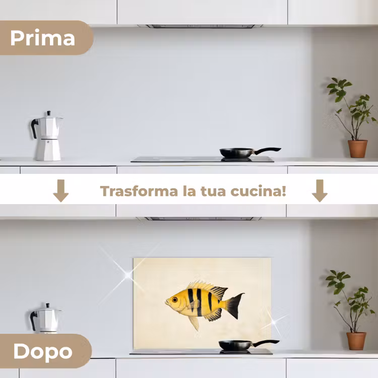 Paraschizzi cucina - Giallo - Pesce - Strisce - Tropicale — 7