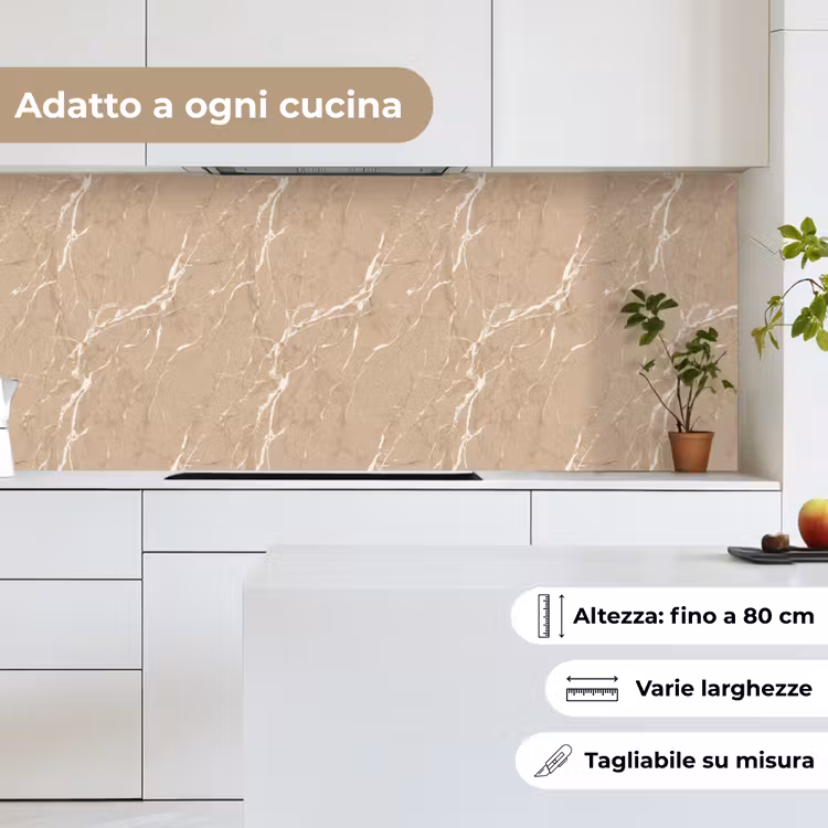 Schienale cucina - Beige - Marmo - Organico - Bianco — 7