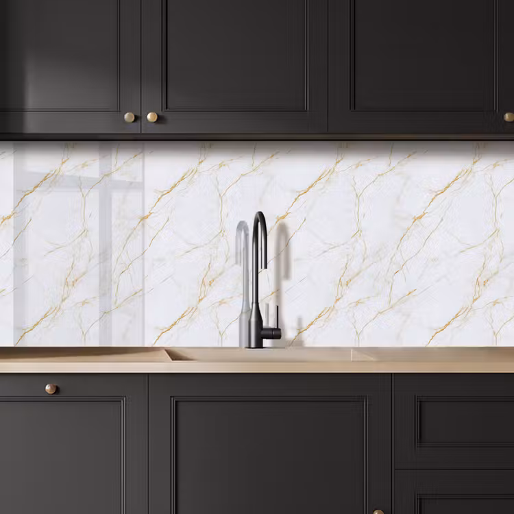 Schienale cucina - Bianco - Marmo - Oro - Lussuoso — 6